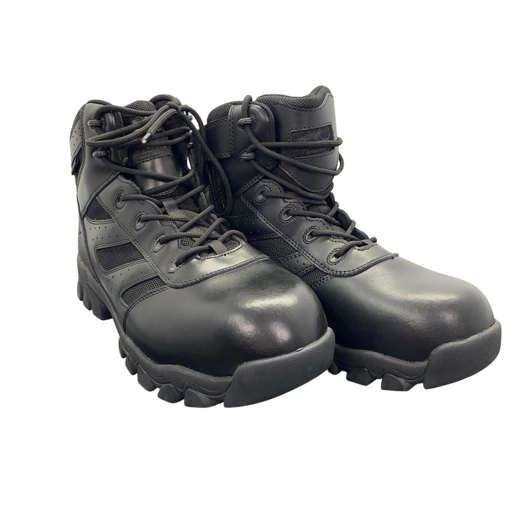 Thorogood BBP Waterproof Tactical Work Boots Mens Size 9 Black Leather Side Zip